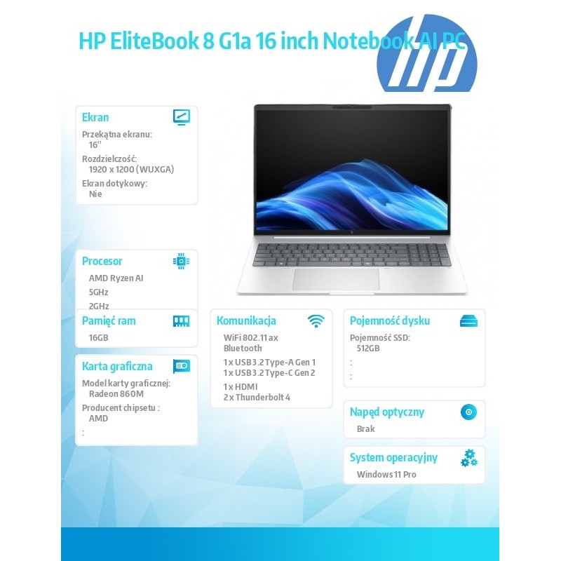 Notebook EliteBook 8 G1a RAIP350 512GB/16GB/W11P/16.0   C51G… | PartsPC.pl