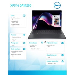 Laptop XPS 14 DA14260 Win11Pro Core Ultra X7 358H/32GB/2TB/1… | PartsPC.pl
