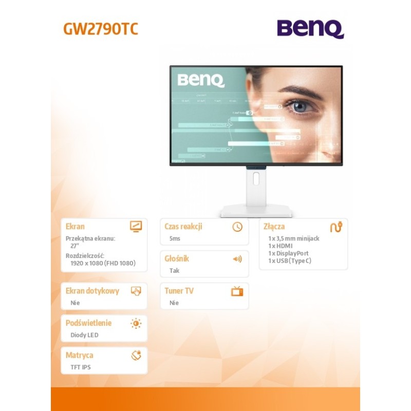 Benq Monitor 27 cali GW2790TC LED 5ms/144Hz/IPS/HDMI | PartsPC.pl
