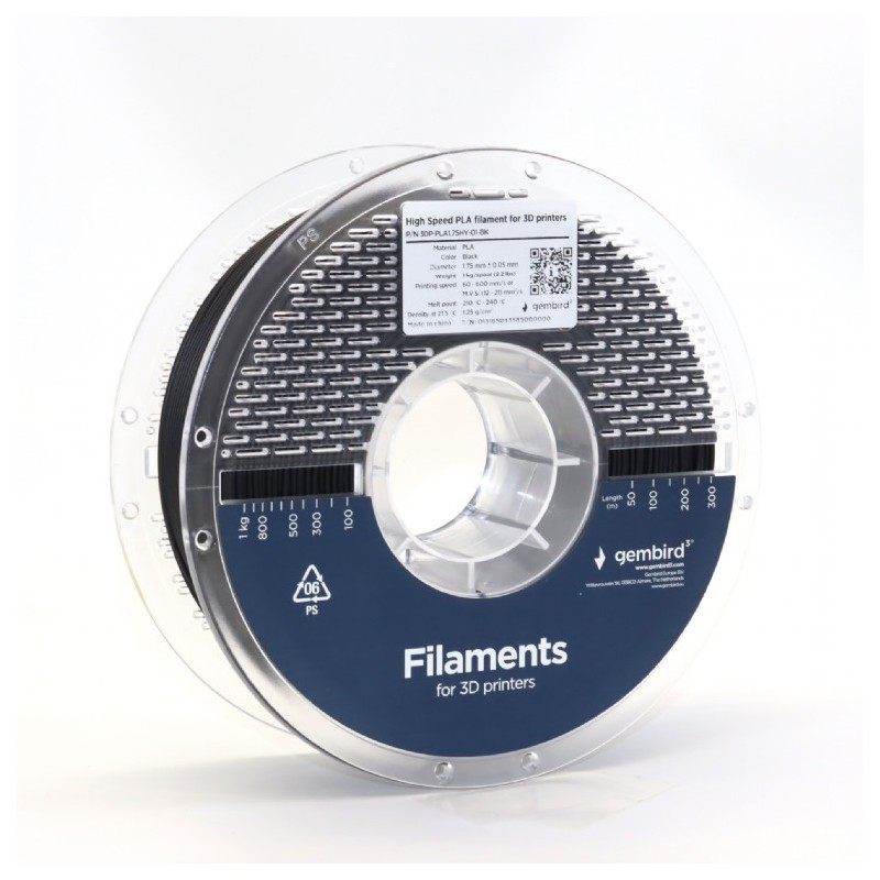 Filament PLA High Speed, 1,75 mm, 1 kg, czarny | PartsPC.pl