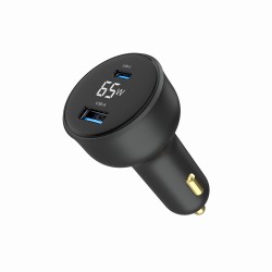 Szybka ładowarka samochodowa 2xUSB-A+C, Type-C (PD), LCD, 65… | PartsPC.pl