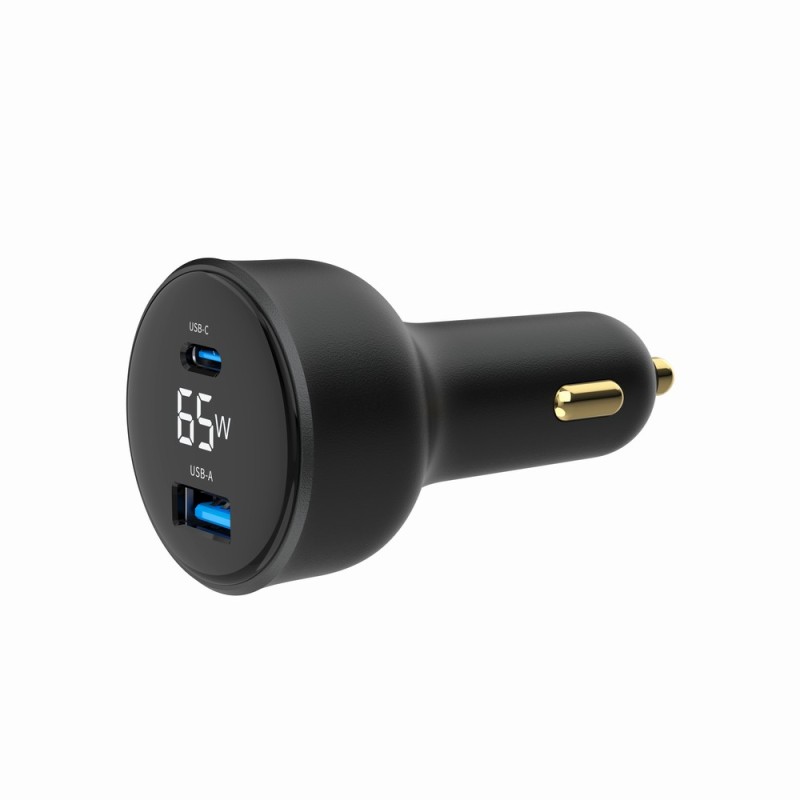 Szybka ładowarka samochodowa 2xUSB-A+C, Type-C (PD), LCD, 65… | PartsPC.pl