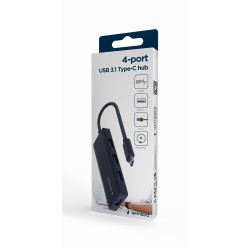 HUB 4-portowy USB 3.1 (Gen 1) typu C, czarny | PartsPC.pl