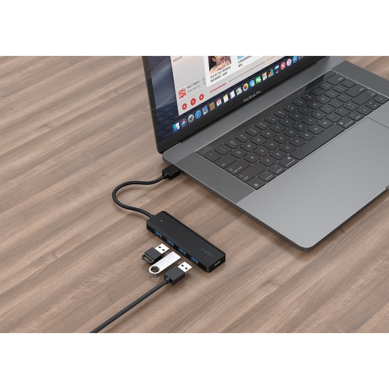 HUB 4-portowy USB 3.1 (Gen 1), z opcją zasilania zewnętrzneg… | PartsPC.pl