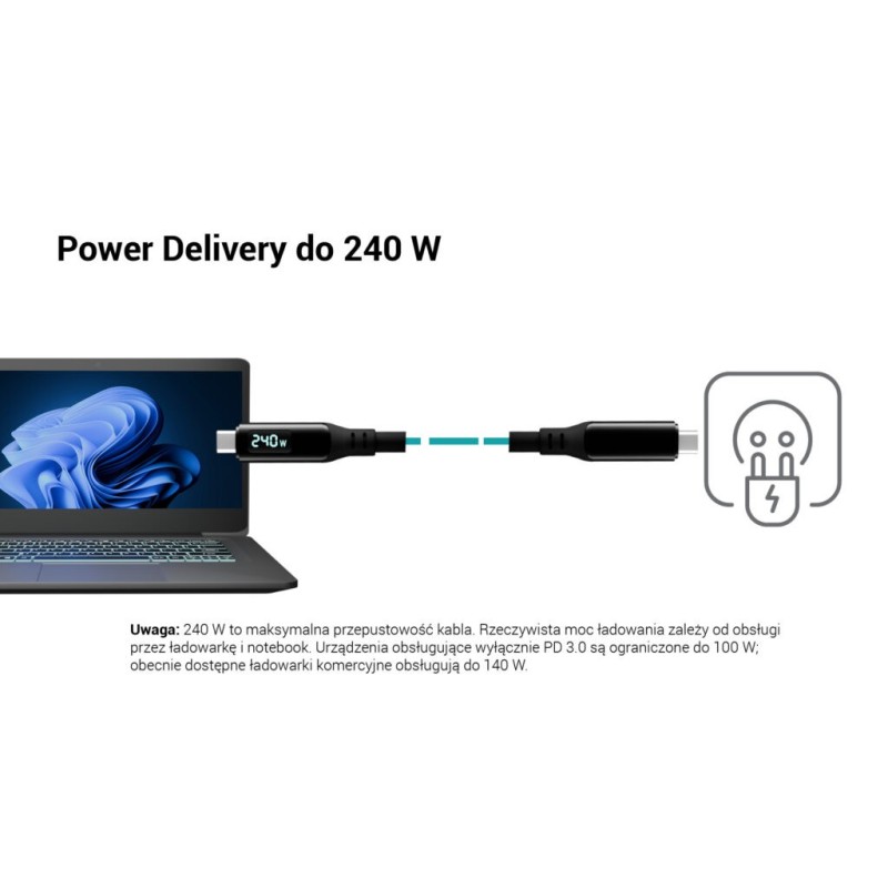 Kabel Thunderbolt 4/USB4 Class Pro Cable 240W 2x 4K/120Hz 40… | PartsPC.pl