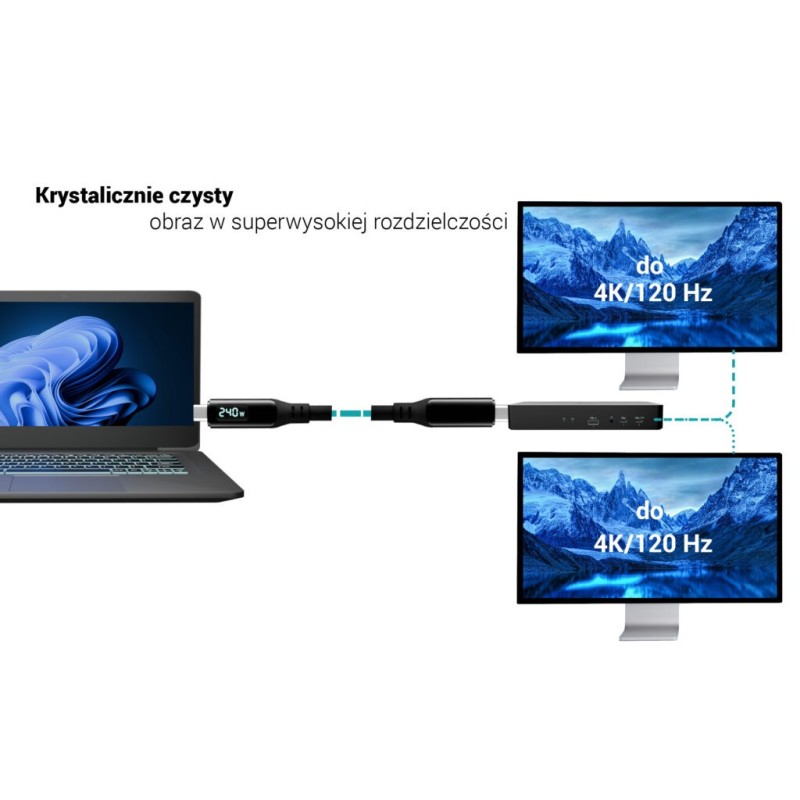 Kabel Thunderbolt 4/USB4 Class Pro Cable 240W 2x 4K/120Hz 40… | PartsPC.pl