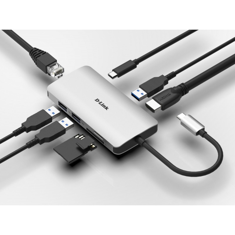 D-Link DUB-M810 HUB USB-C USB 3.0 HDMI SD/mSD | PartsPC.pl