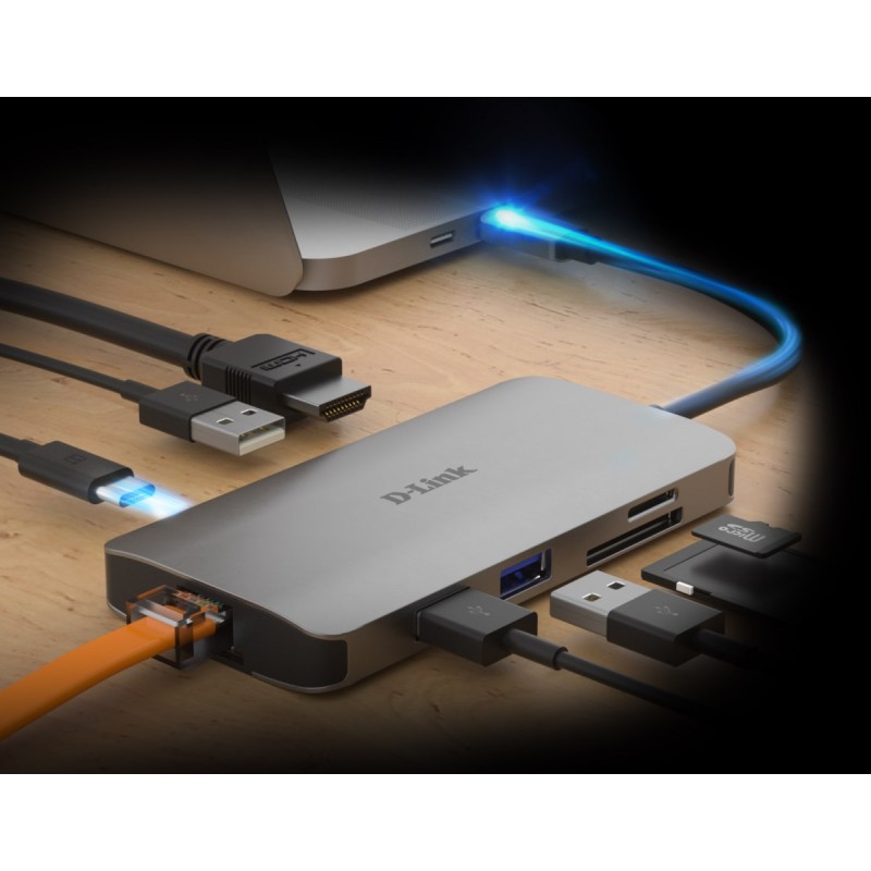 D-Link DUB-M810 HUB USB-C USB 3.0 HDMI SD/mSD | PartsPC.pl