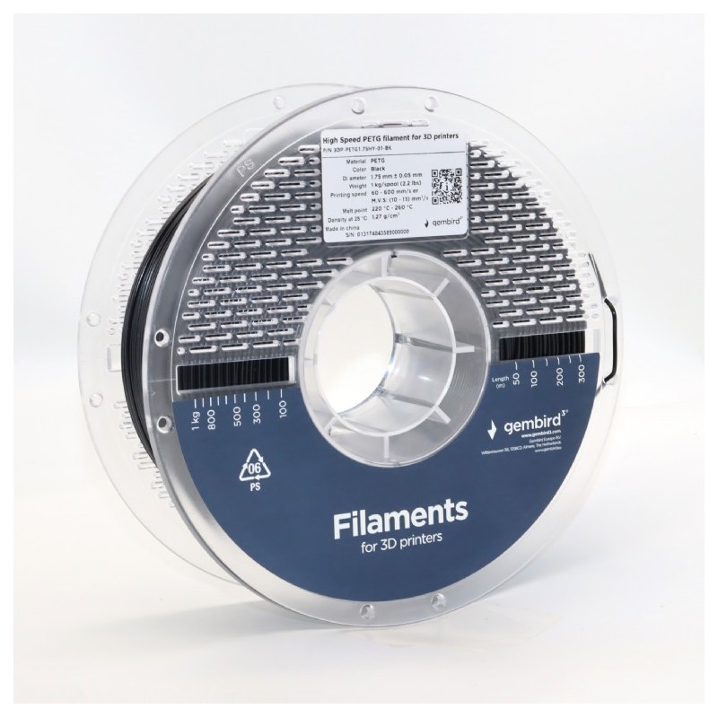Filament PETG High Speed, 1,75 mm, 1 kg, czarny | PartsPC.pl