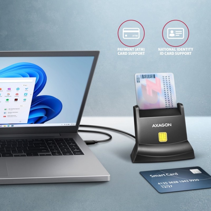 Czytnik smart kart identyfikacyjnych USB-C CRE-SM4NC | PartsPC.pl