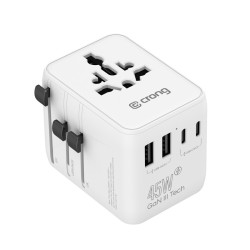 World Travel Adapter GaN 45W UK/EU/US/AU biały | PartsPC.pl