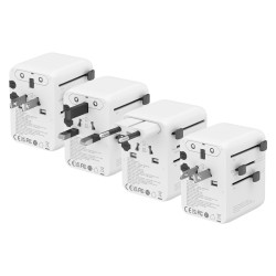 World Travel Adapter GaN 45W UK/EU/US/AU biały | PartsPC.pl