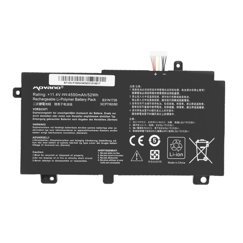 Bateria Movano do Asus TUF Gaming FX504, FX505, FX80G (4550mAh)