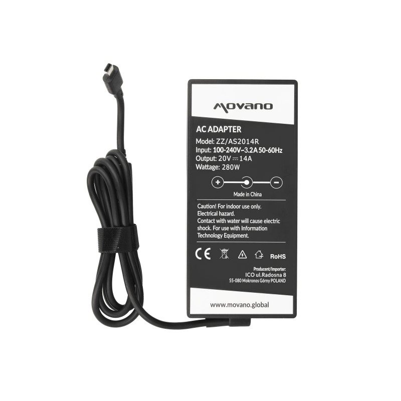 Zasilacz Movano 20v 14a 280W do Asus