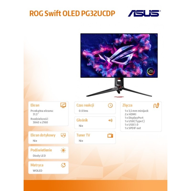 Monitor 32 cale PG32UCDP DP HDMIx2 USB-C | PartsPC.pl