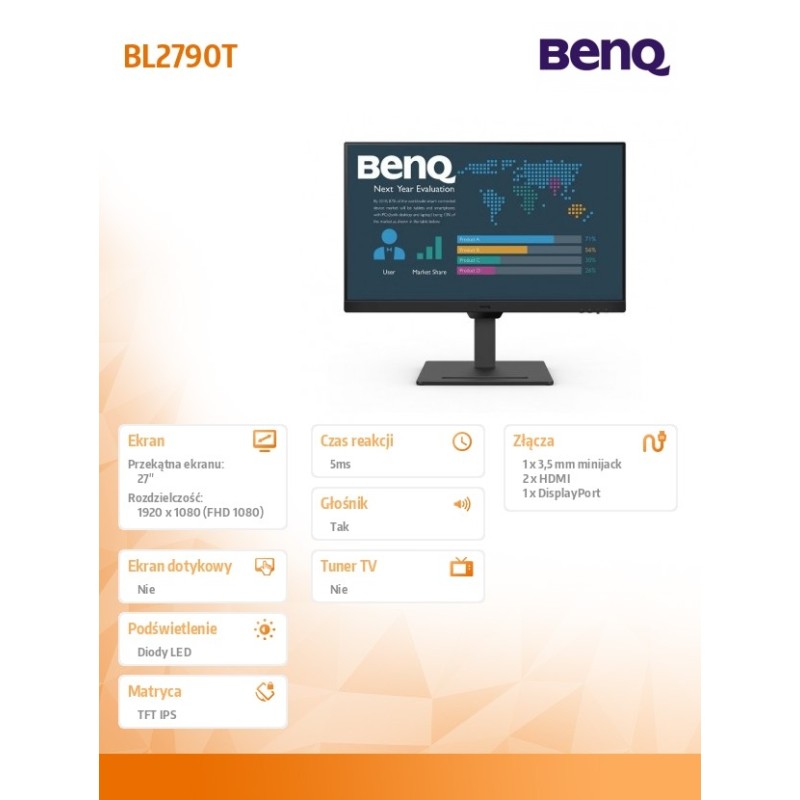 Benq Monitor 27 cali BL2790T LED 5ms/IPS/HDMI/100Hz | PartsPC.pl
