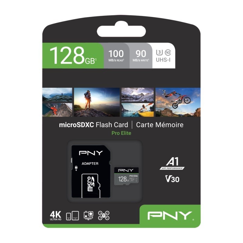 Karta pamięci microSDXC 128GB P-SDU128V31100PRO-GE | PartsPC.pl