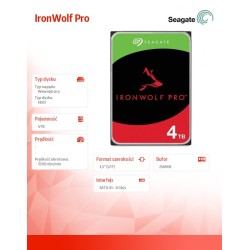 Dysk IronWolfPro 4TB 3.5'' 256MB ST4000NT001 | PartsPC.pl