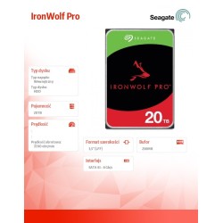 Dysk IronWolf Pro 20TB 3,5 SATA ST20000NT001 | PartsPC.pl
