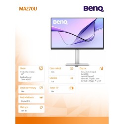 Benq Monitor 27 cali MA270U IPS 5ms/IPS/HDMI/60Hz/4K | PartsPC.pl