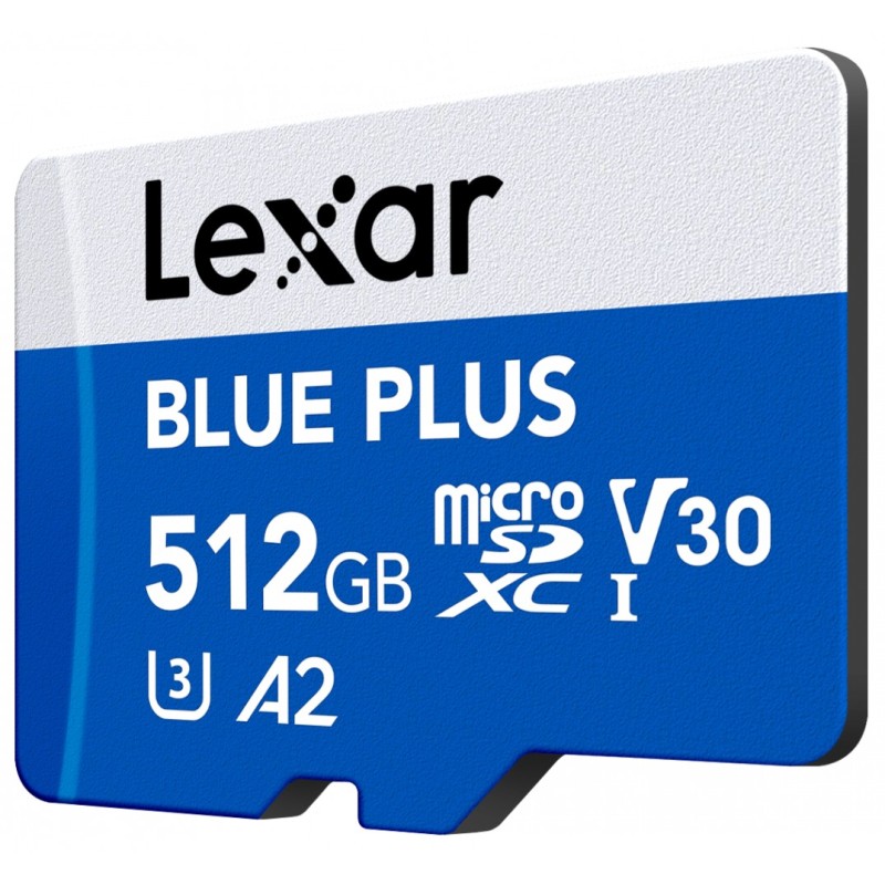 Karta pamięci microSD 512GB C10 A2 U3 V30 170MB/s Blue Plus | PartsPC.pl