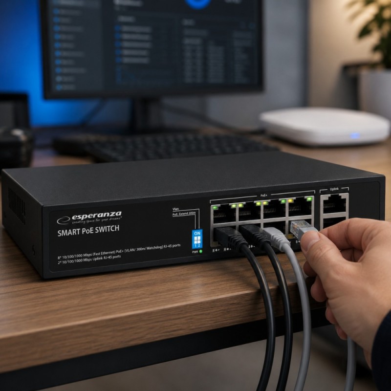 Switch 10-portowy POE 10/100/1000 120W MATRIX ENS108