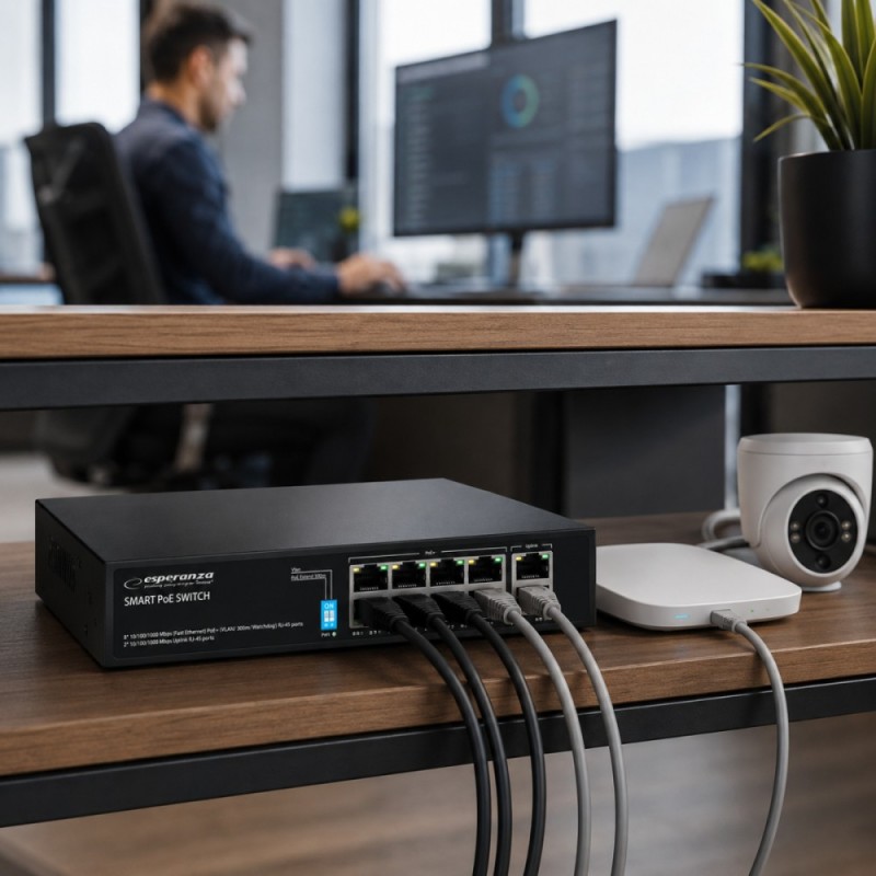 Switch 10-portowy POE 10/100/1000 120W MATRIX ENS108