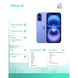 Apple iPhone 16 128GB - Ultramaryna | PartsPC.pl