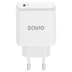 Ładowarka sieciowa SAVIO LA-14 20W Power Delivery 3.0, Biała