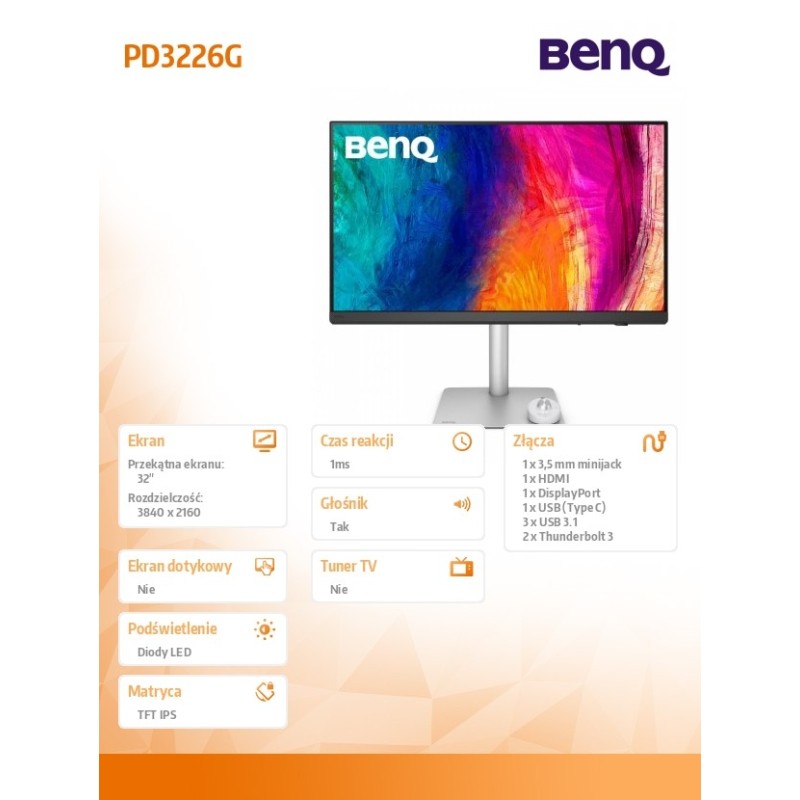 Benq Monitor 32 cale PD3226G 4K LED 5ms/144Hz/IPS/Graficzny… | PartsPC.pl