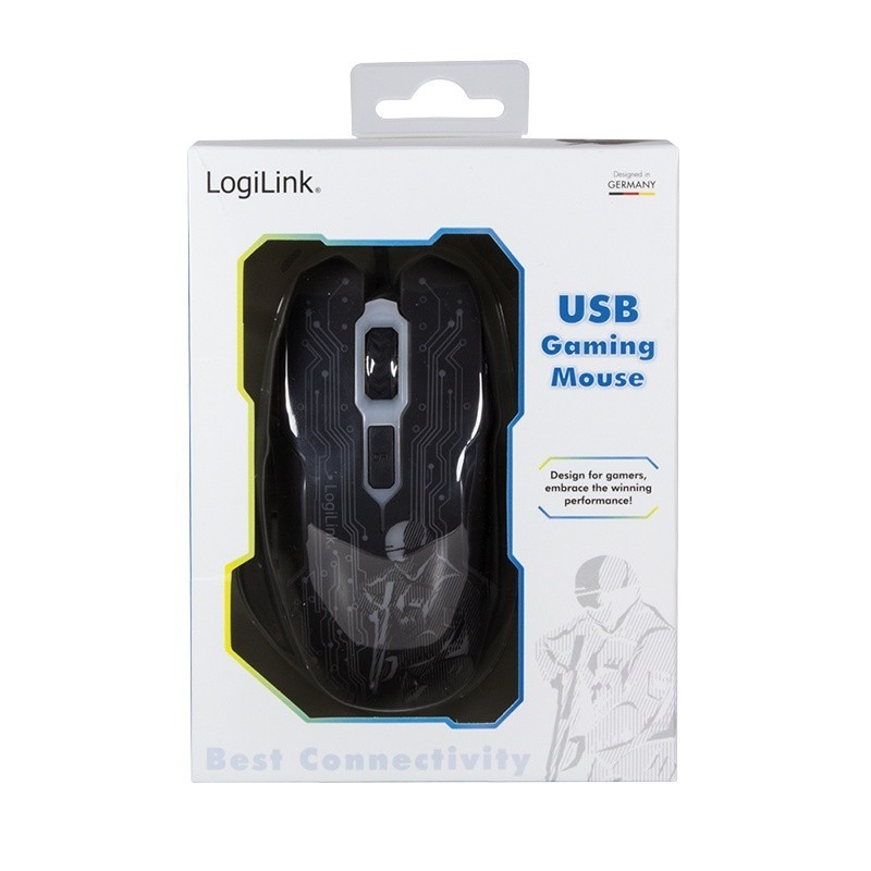 LogiLink Mysz USB dla graczy, 2400 DPI, czarna | PartsPC.pl