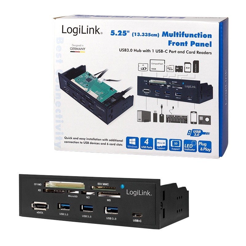 LogiLink Multifunkcyjny panel 5,25' z czyt. kart | PartsPC.pl