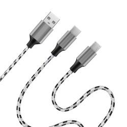 LogiLink Kabel USB2.0 A/M do micro USB + USB-C, 1.2m | PartsPC.pl