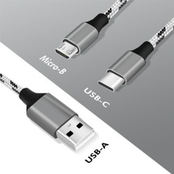 LogiLink Kabel USB2.0 A/M do micro USB + USB-C, 1.2m | PartsPC.pl