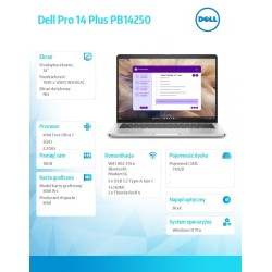 Laptop Dell Pro 14 Plus PB14250 W11P U7-266V/16GB/512GB SSD/… | PartsPC.pl