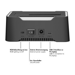 Stacja dokująca USB-C do HDD/SDD 2.5/3.5' | PartsPC.pl