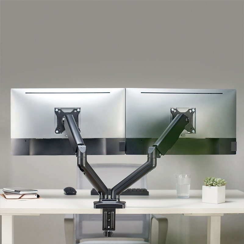 Uchwyt na 2 monitory, 17-32 cali, max 9kg na ramie | PartsPC.pl