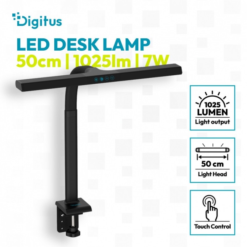 Lampa biurkowa LED, 50 cm, 1025 lm, 7 W, temp. barw 3000K-65… | PartsPC.pl