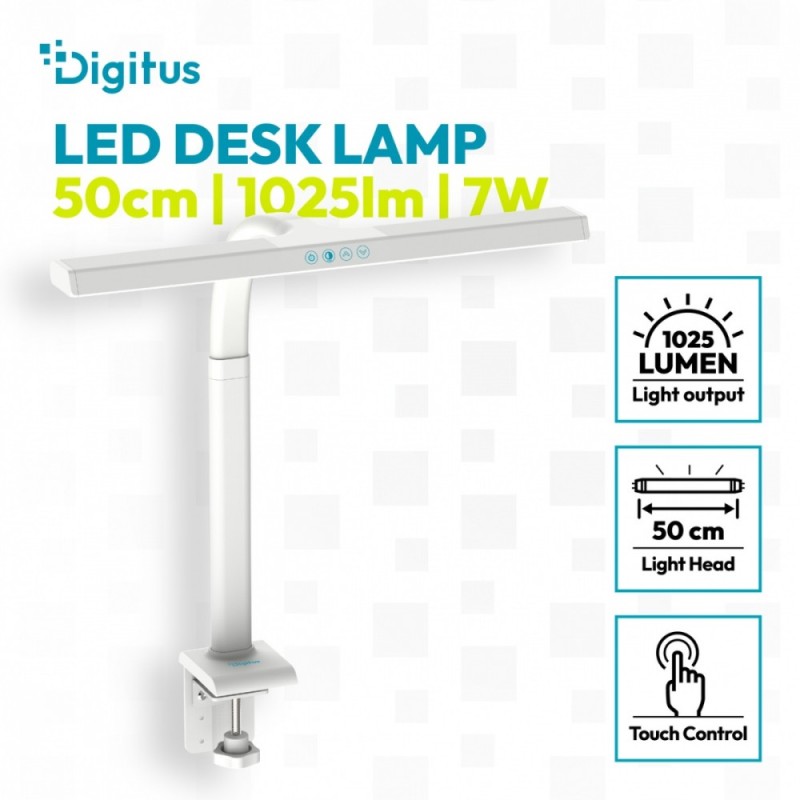 Lampa biurkowa LED, 50 cm, 1025 lm, 7 W, temp. barw 3000K-65… | PartsPC.pl