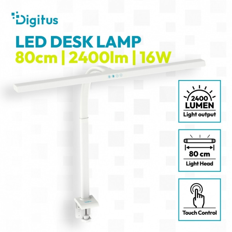 Lampa biurkowa LED, 80 cm, 2400 lm, 16 W, temp. barw 3000K-6… | PartsPC.pl
