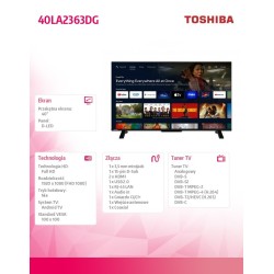 Toshiba Telewizor LED 40 cali 40LA2363DG | PartsPC.pl