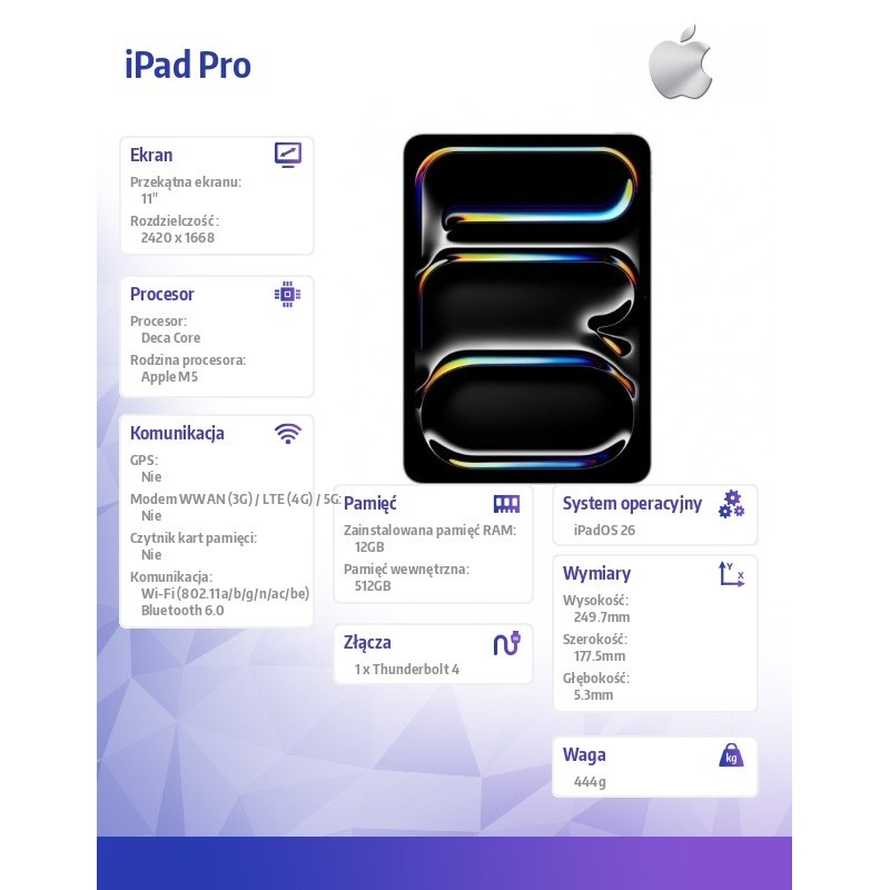 Apple iPad Pro 11-calowy Wi-Fi 512 GB ze standardowym szkłem… | PartsPC.pl