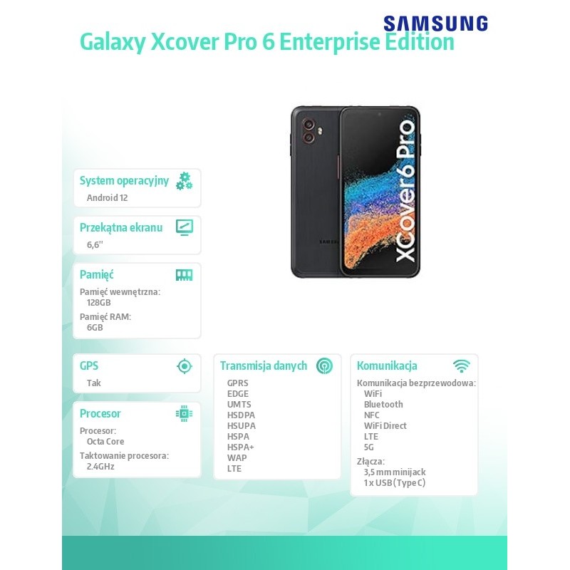 Samsung Smartfon Galaxy Xcover Pro 6 DualSIM Enterprise Edit… | PartsPC.pl