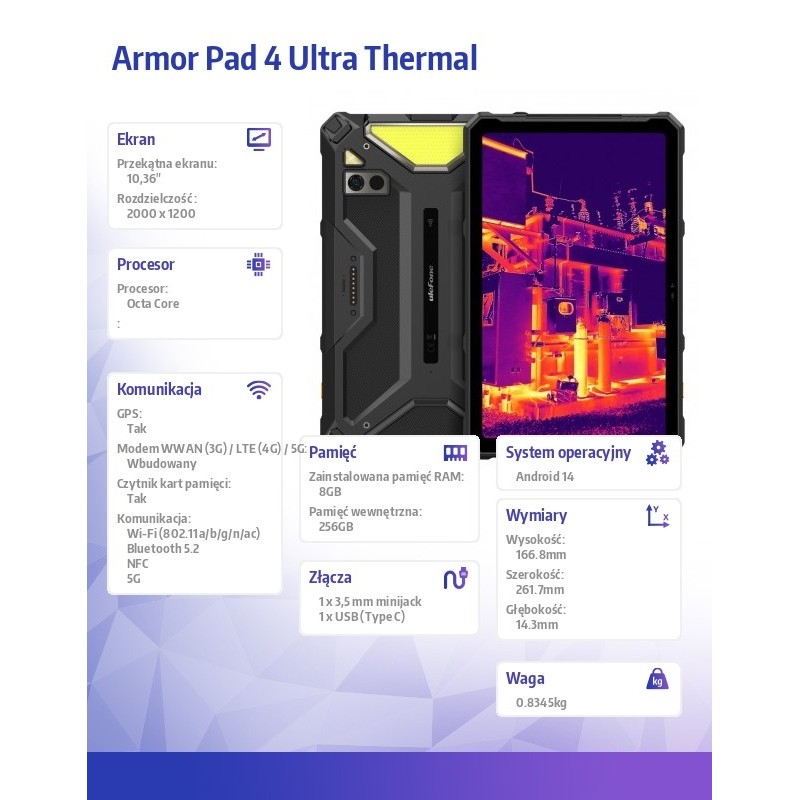 Tablet Armor Pad 4 Ultra Thermal 5G 10.36 cala 8/256GB IP69K… | PartsPC.pl