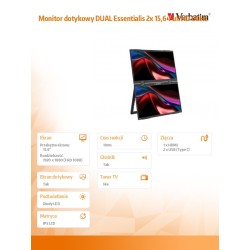 Verbatim Monitor dotykowy DUAL Essentialis 2x 15,6 Full HD 6… | PartsPC.pl