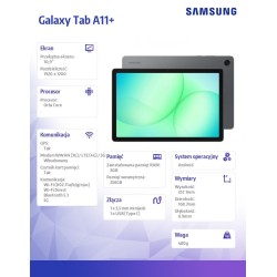 Tablet Galaxy Tab A11+ X236 10.9 cala 5G 8/256 GB Szary | PartsPC.pl