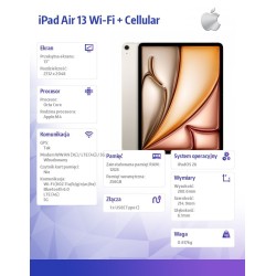 Apple iPad Air 13 cali Wi-Fi + Cellular 256GB Księżycowa poś… | PartsPC.pl