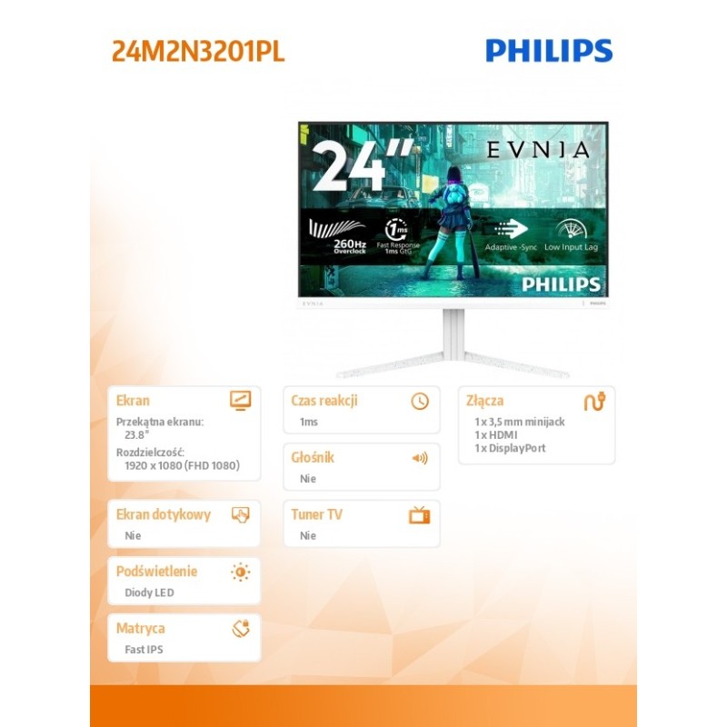 Monitor 23.8 cala 24M2N3201PL Fast IPS 260Hz HDMI DP | PartsPC.pl