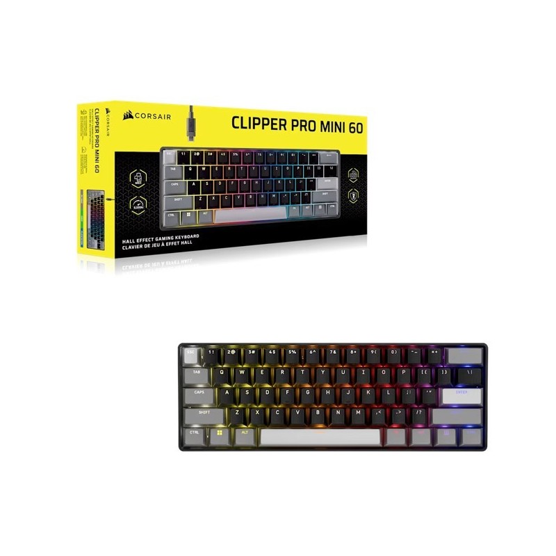 Klawiatura gamingowa Clipper Pro Mini 60 Core czarna | PartsPC.pl