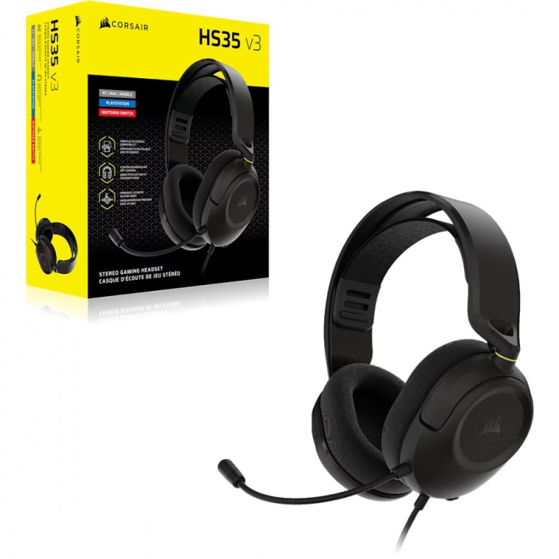 Słuchawki przewodowe HS35 Stereo V3 czarne | PartsPC.pl
